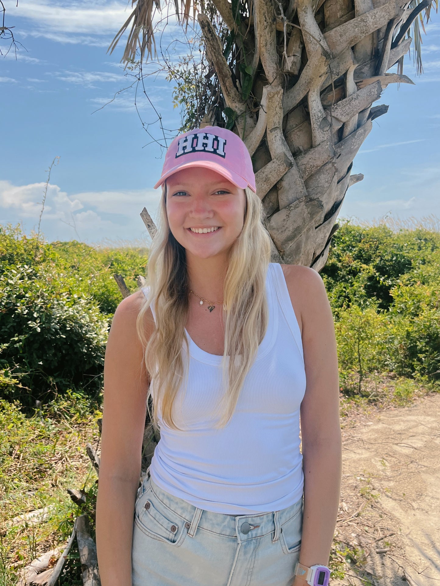 Pink Puffy Letter HHI Hat