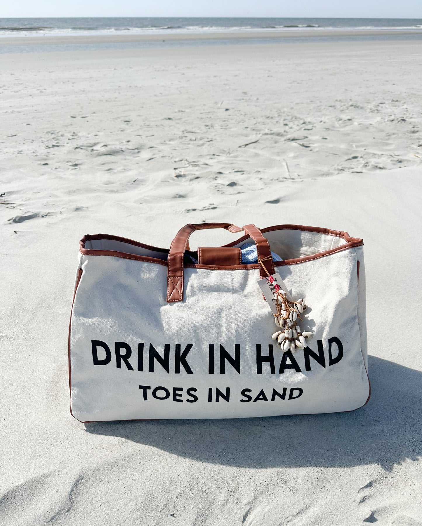 Drink in Hand Toes in Sand Tote Bag
