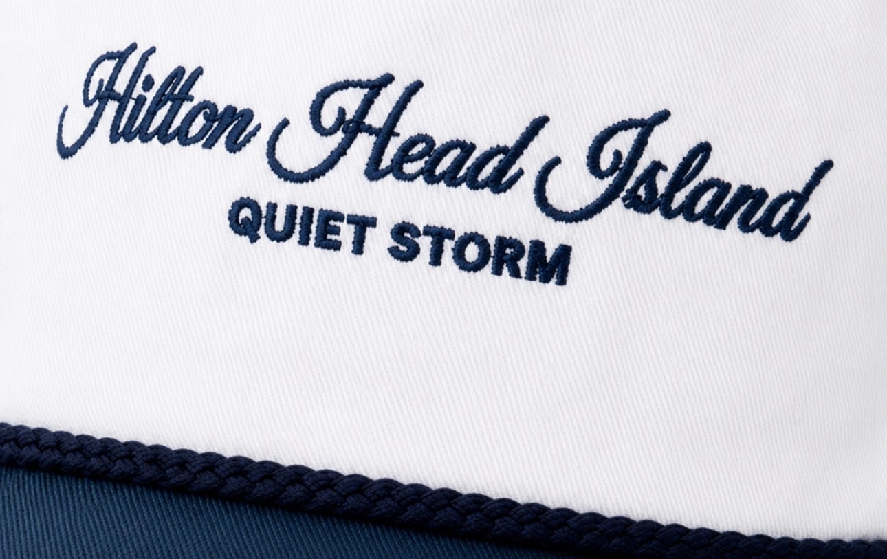 Hilton Head Hat W/ Rope White With Navy