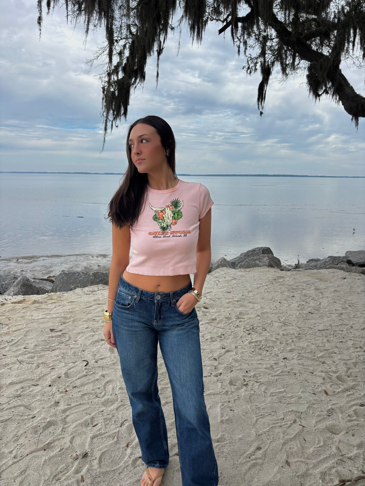 Surfer Long Horn Boots Baby Tee