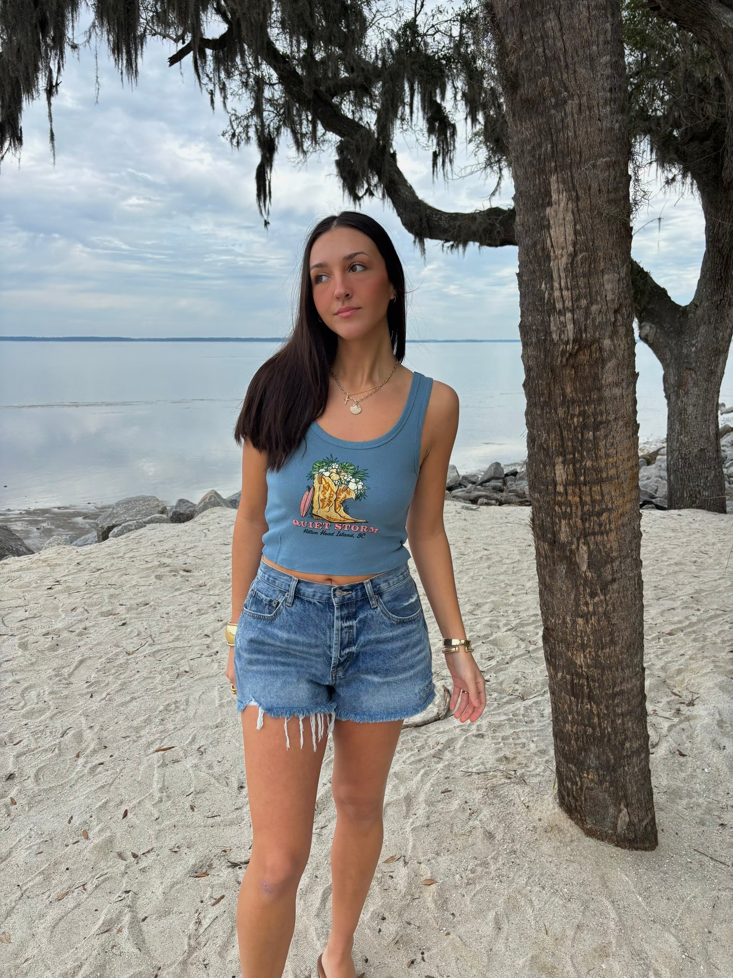 Western Flower Boots Tank Top