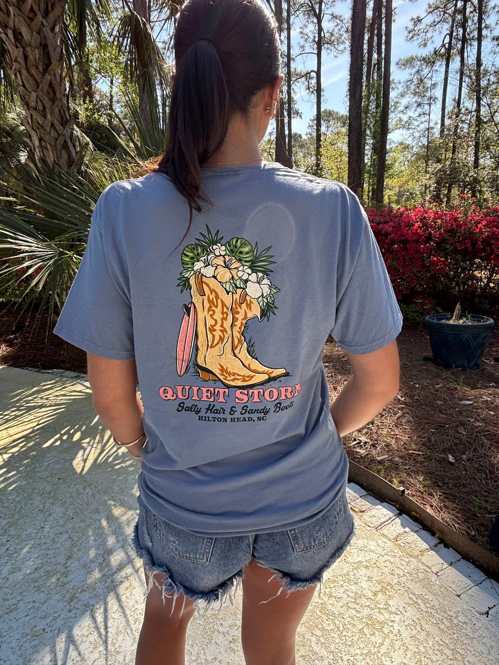 Western Flower Boot Comfort Colors T-Shirt