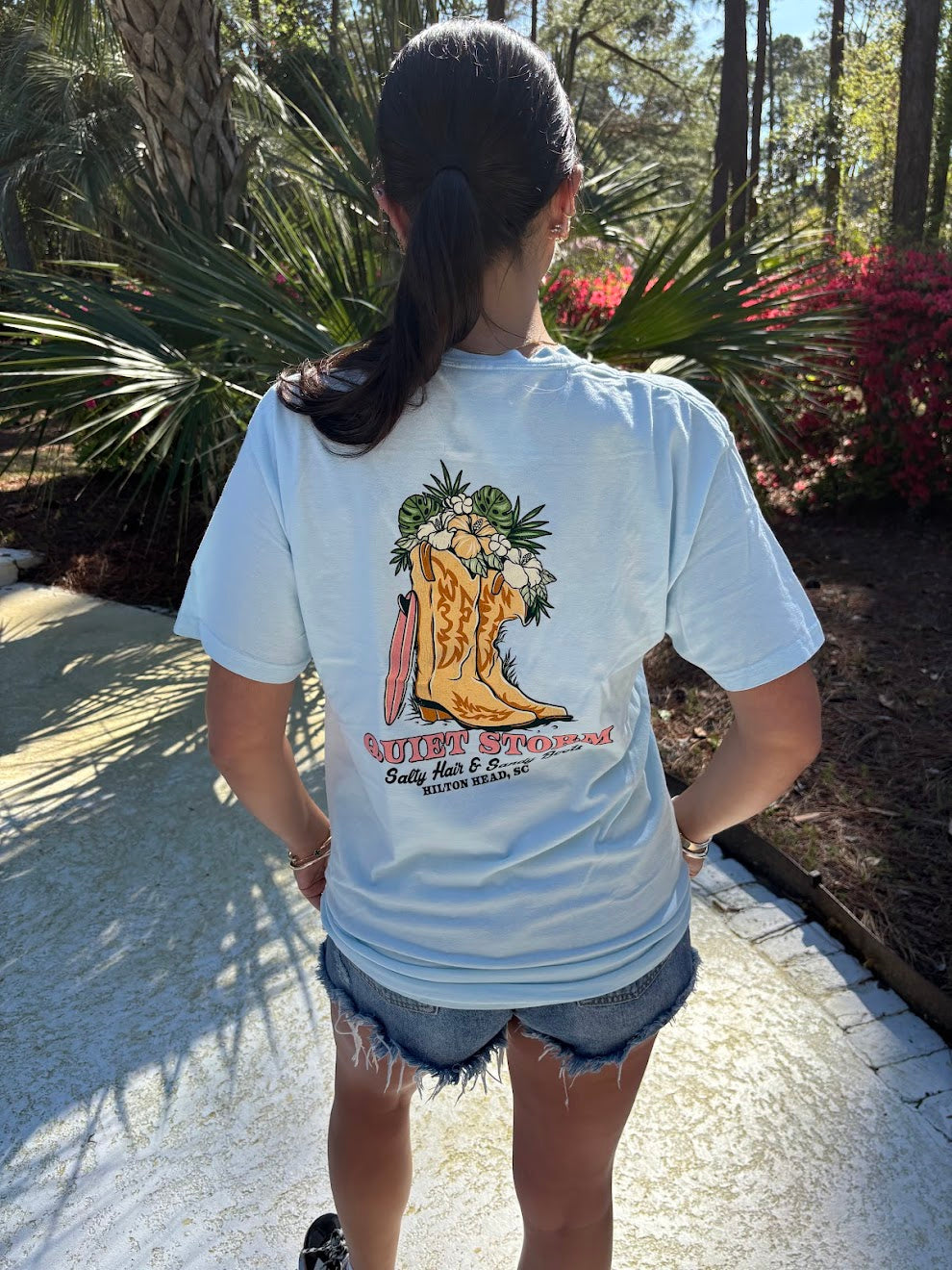 Western Flower Boot Comfort Colors T-Shirt