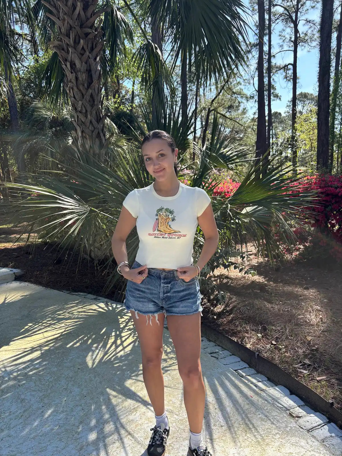 Western Flower Boots Baby Tee