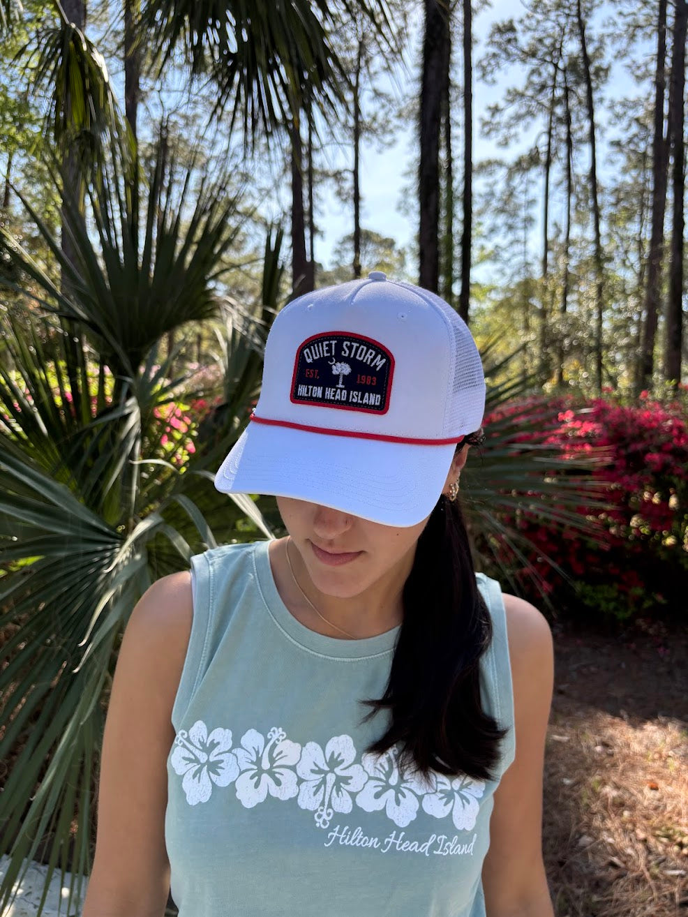 Quiet Storm Rope Trucker Hat White