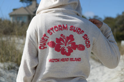 Quiet Storm Surf Shop Hibiscus Puffy Hoody