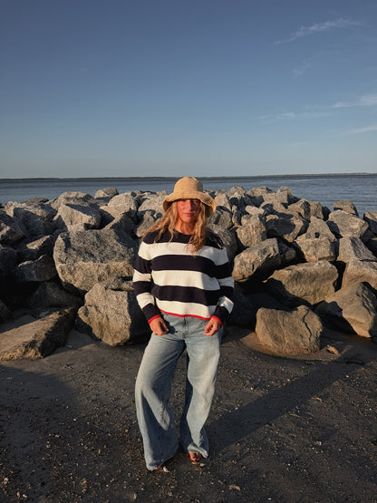 Coastal Stripe Crewneck Sweater