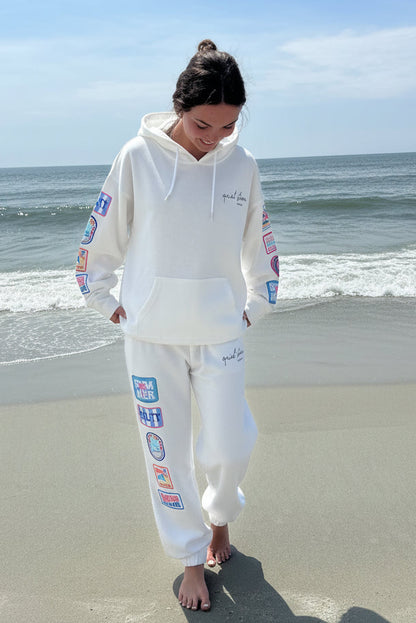 Patches Surf Wash Hood White