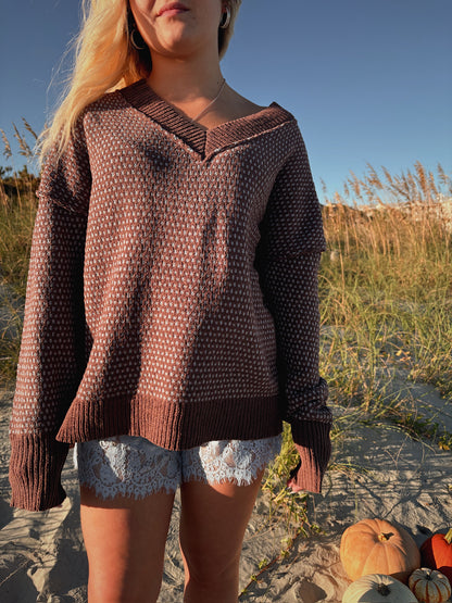 Jessi Textured V Neck Sweater
