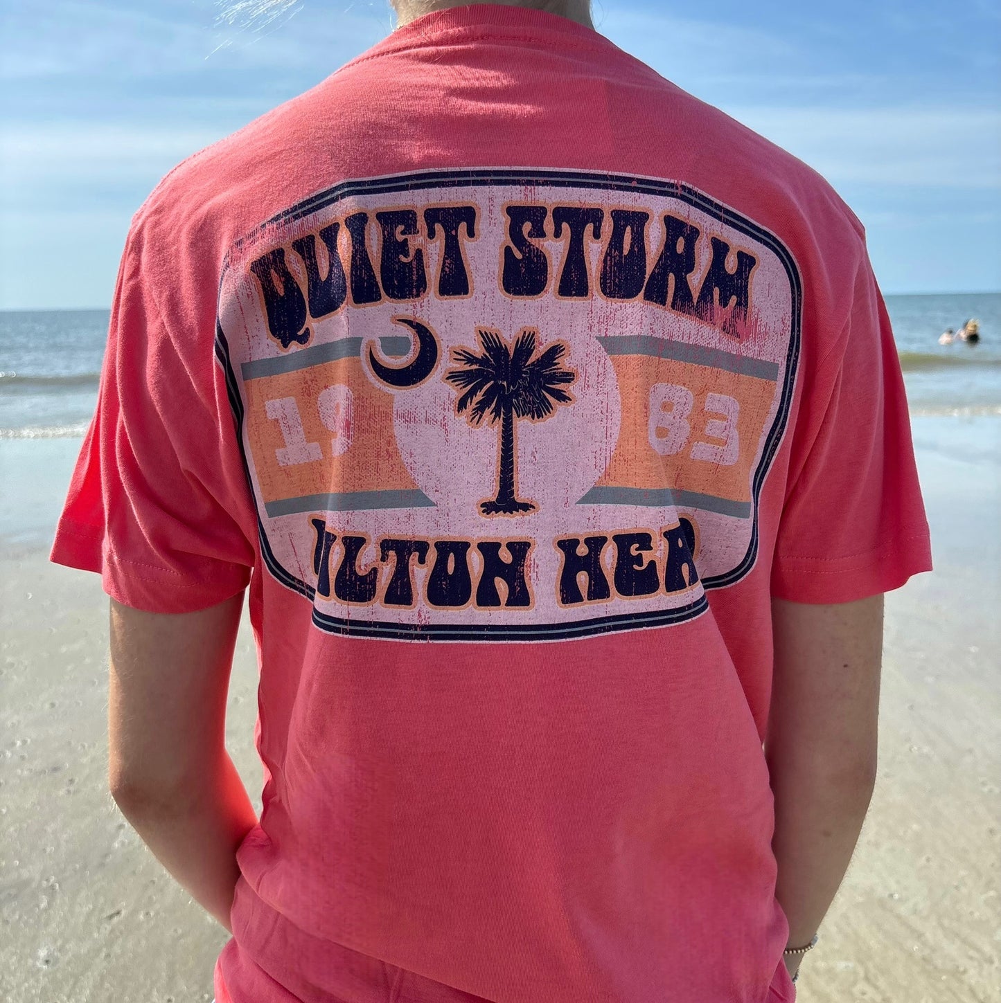 Quiet Storm Hilton Head Since 1983 Tee Shirt Coral
