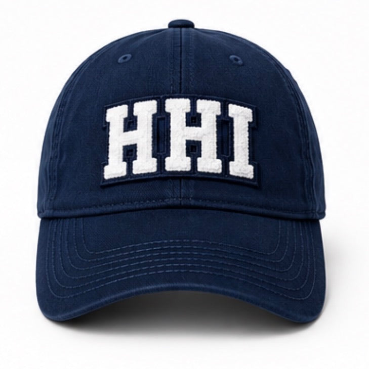 Navy HHI Puffy Letter Hat