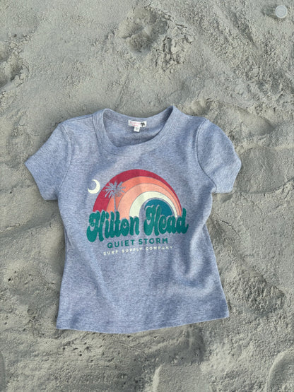 Rainbow Palm and Moon Crop Tee