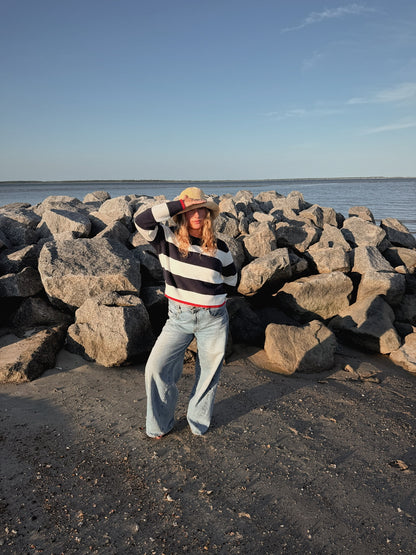 Coastal Stripe Crewneck Sweater