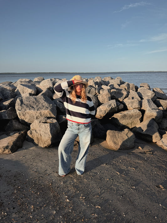 Coastal Stripe Crewneck Sweater