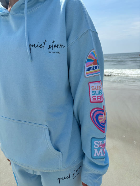 Patches Surf Wash Hood Blue