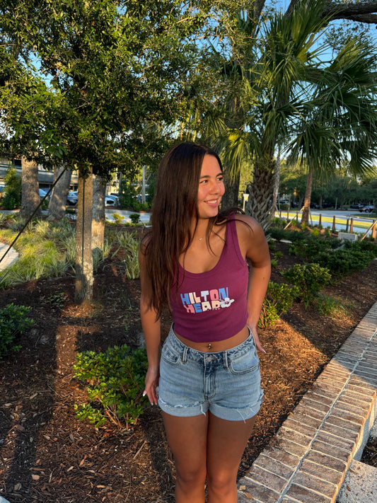 Color Pop Hibiscus Hilton Head Quiet Storm Tank