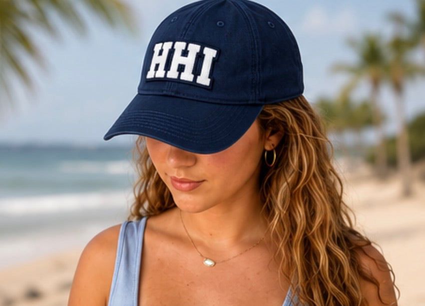 Navy HHI Puffy Letter Hat
