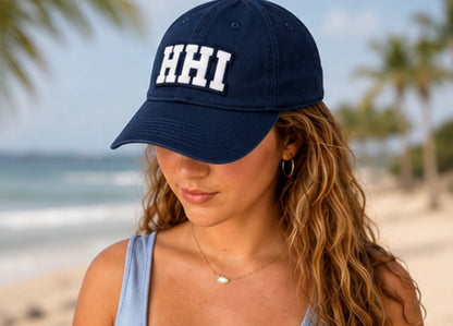 Navy HHI Puffy Letter Hat