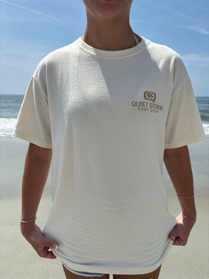 Woodcut Palm and Moon T-Shirt Parchment
