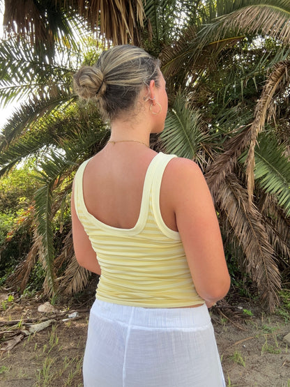 The Essential Reversible Stripe Tank Yellow