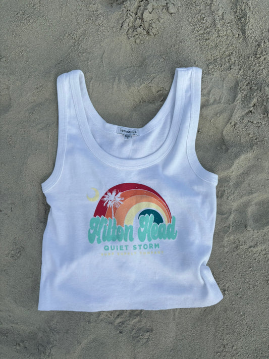 Rainbow Palm and Moon Ribbed Tank
