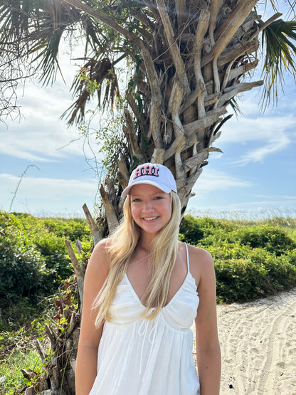 White Puffy Letter HHI Hat