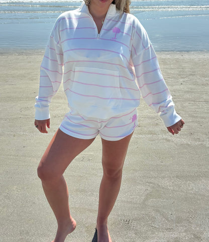 Hilton Head Stripe 1/4 Zip Sweatshirt