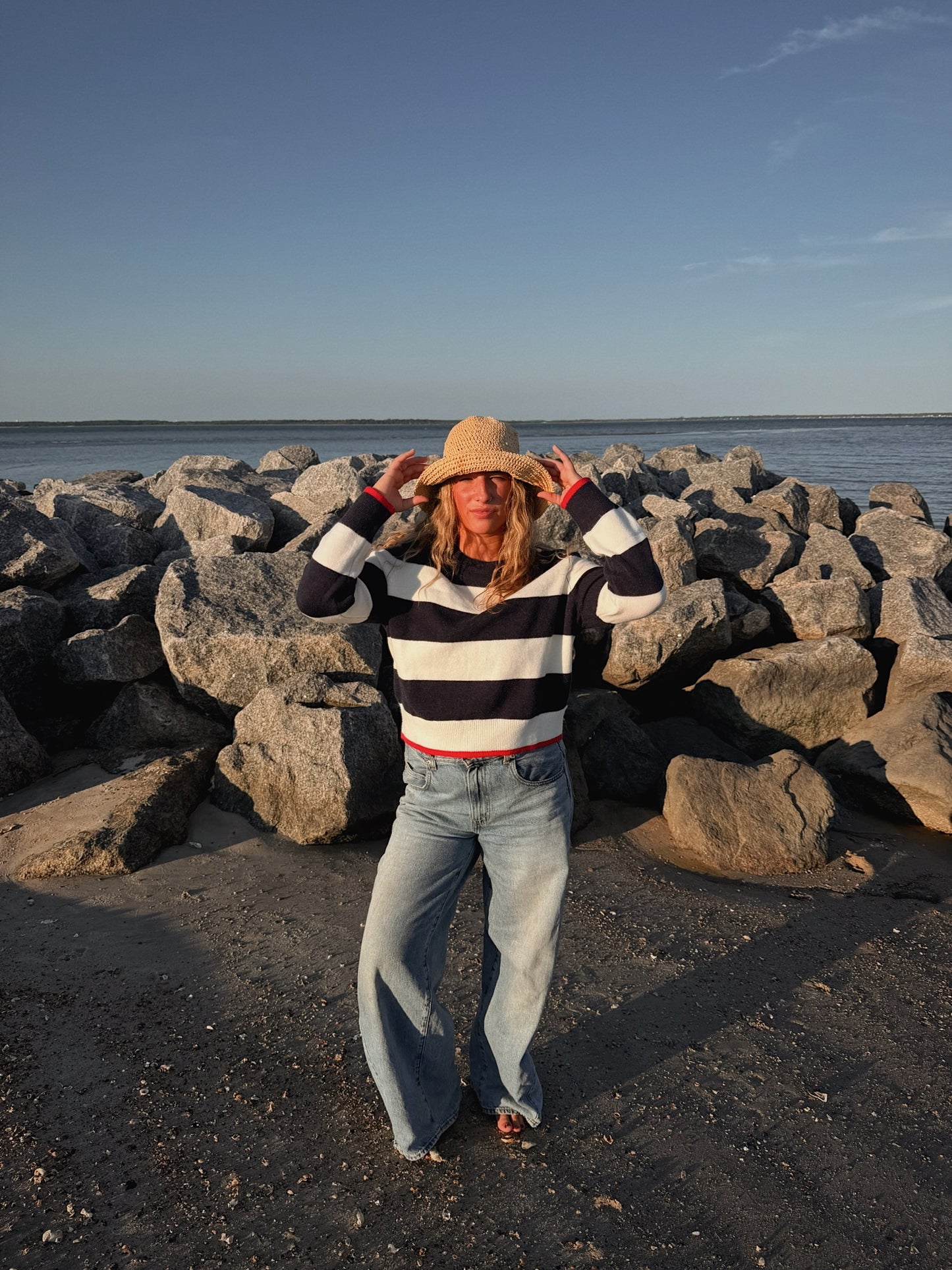 Coastal Stripe Crewneck Sweater
