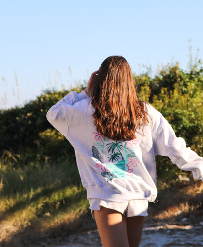 Surfing The Waves Embroider Crewneck