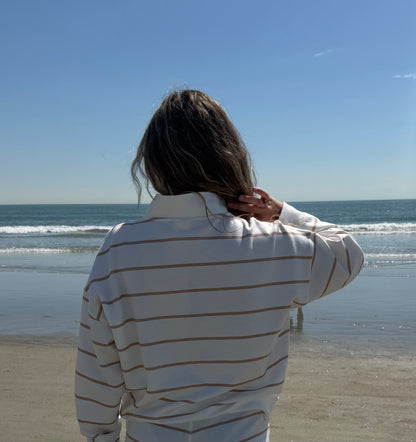 Hilton Head Stripe 1/4 Zip Sweatshirt