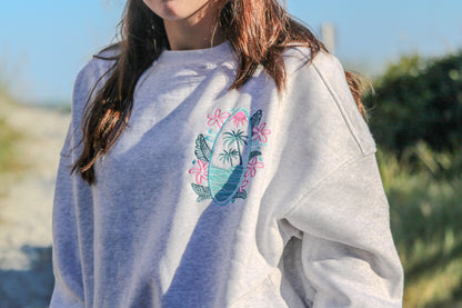Surfing The Waves Embroider Crewneck