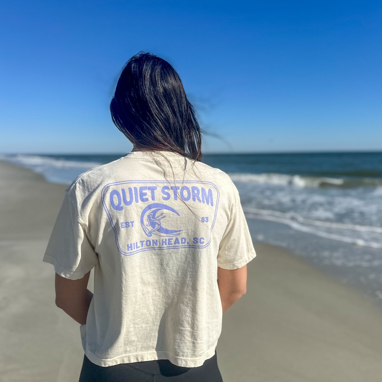 Quiet Storm Surfer Girl Crop T-Shirt