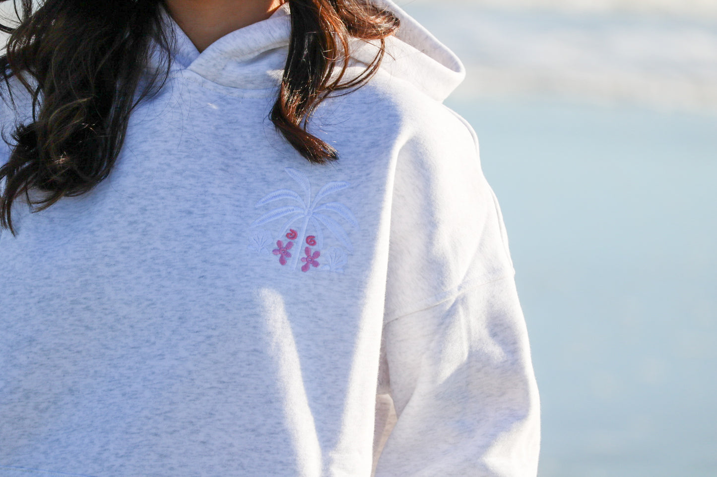 Tropical Palms Hoodie with Bow