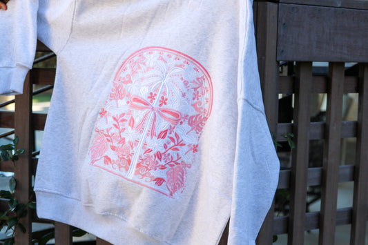 Tropical Palms Hoodie with Bow