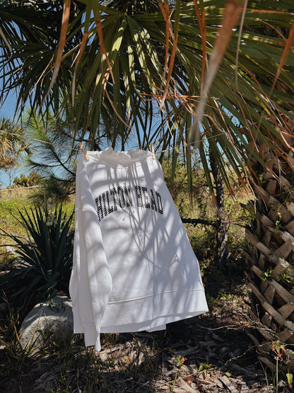 Hilton Head Polka Dot Mock Neck White