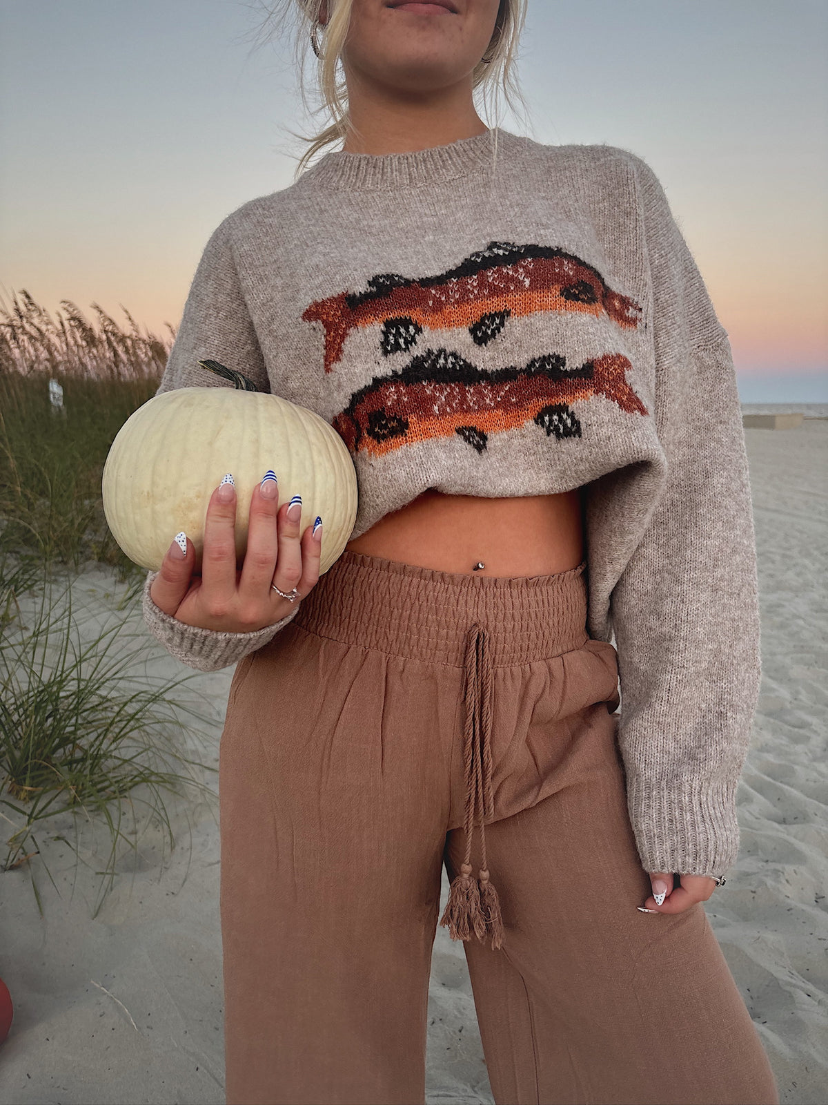 Two Fish Sweater Brown