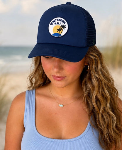 HHI Palm and Sun Hat Navy