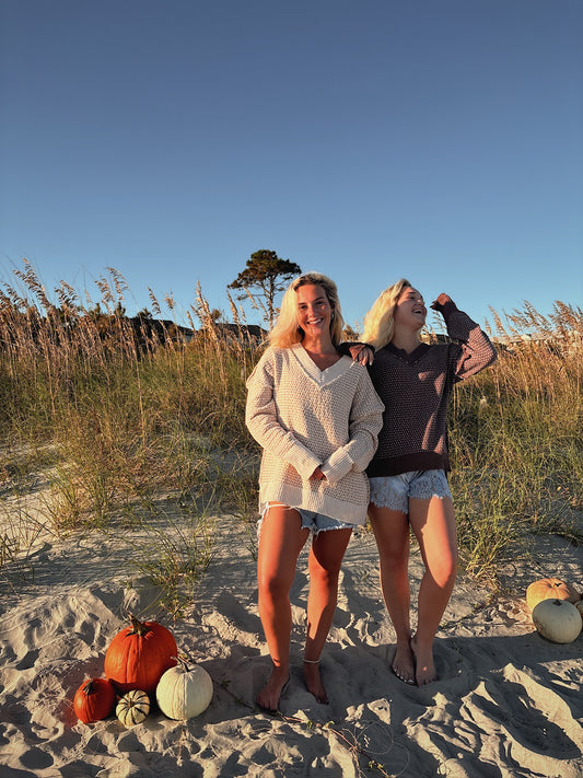 Jessi Textured V Neck Sweater