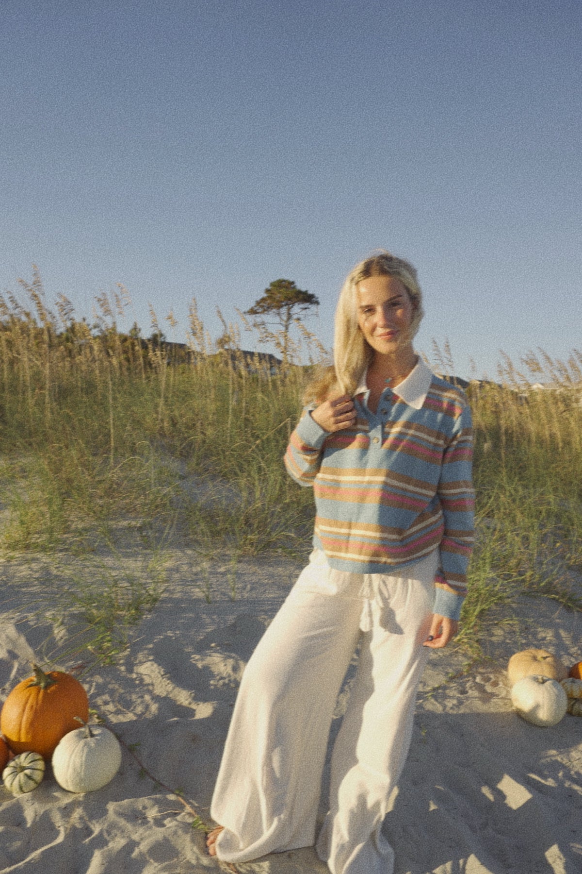 Multi Stripe Polo Sweater
