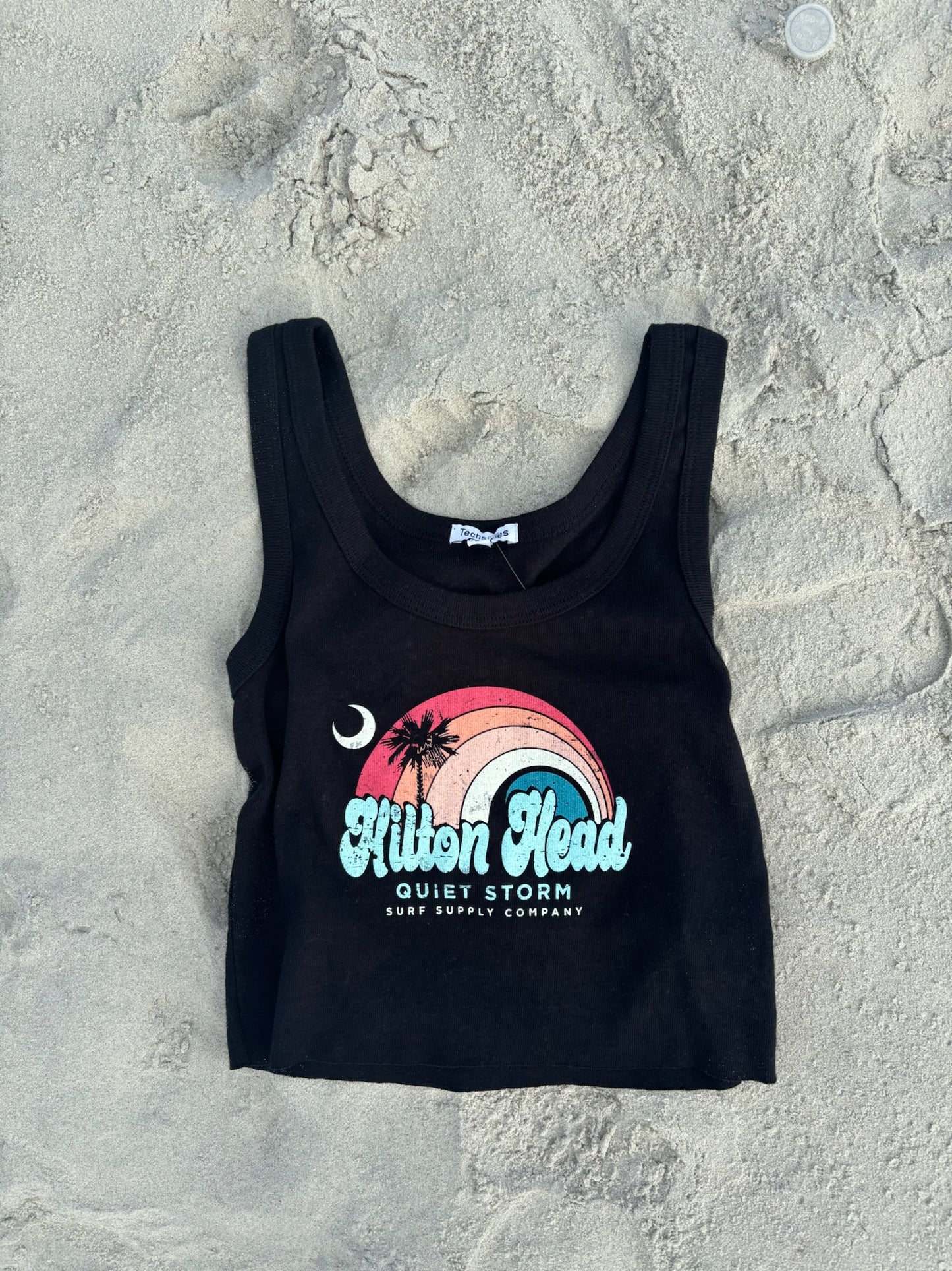 Rainbow Palm and Moon Ribbed Tank