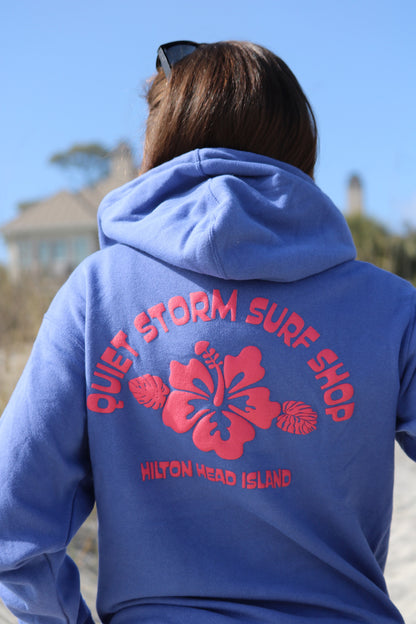 Quiet Storm Surf Shop Hibiscus Puffy Hoody