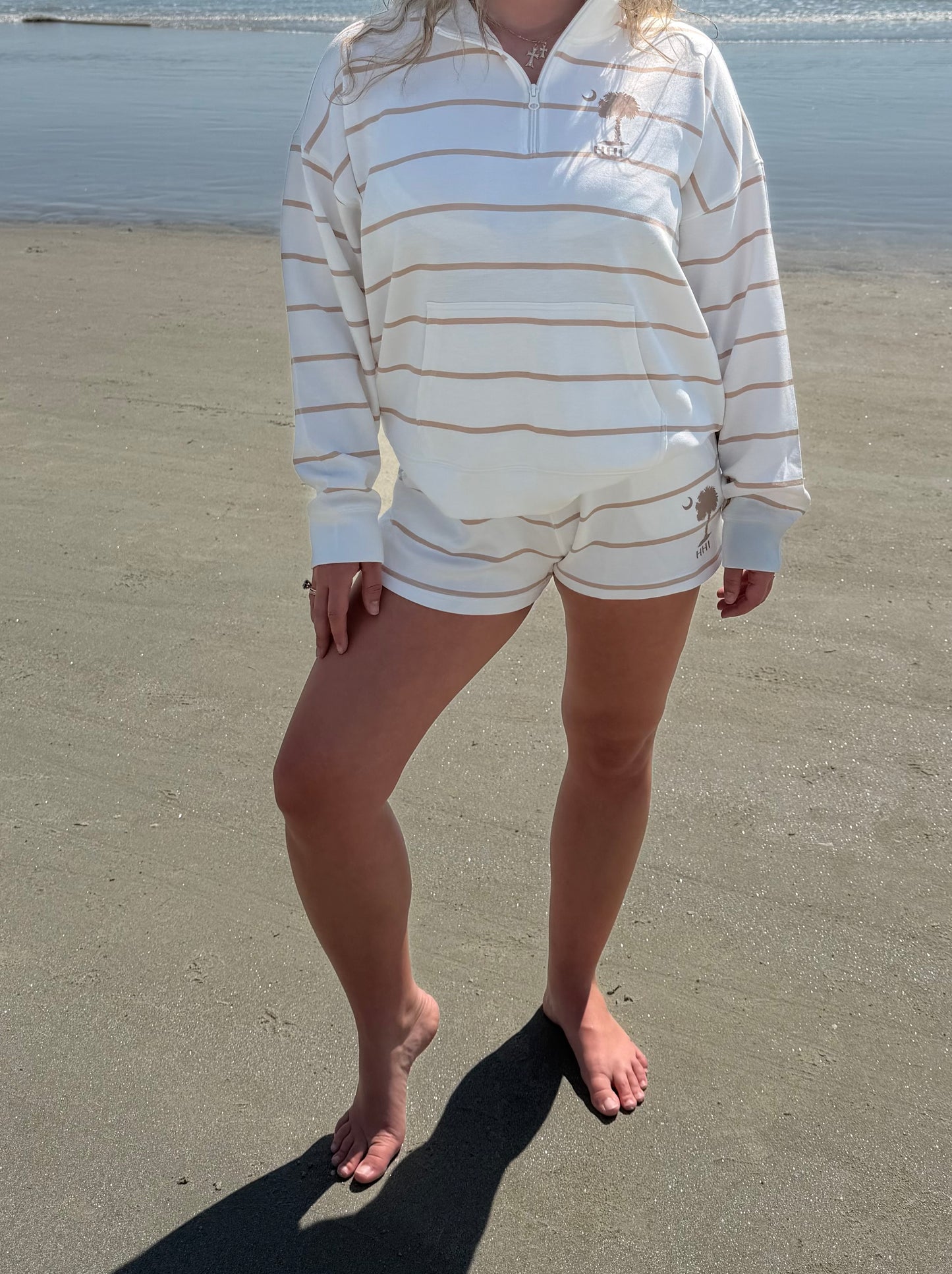 Hilton Head Stripe 1/4 Zip Sweatshirt