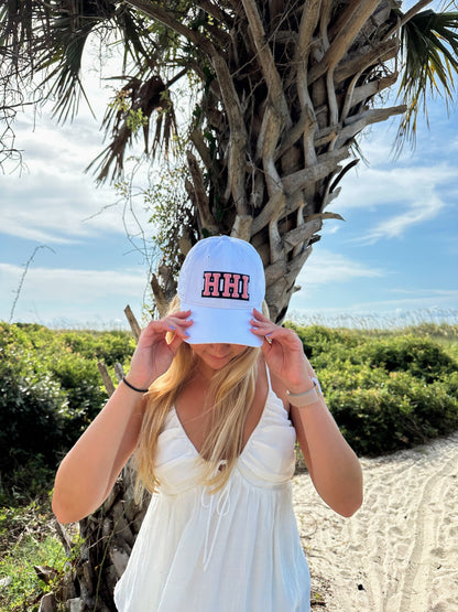 White Puffy Letter HHI Hat