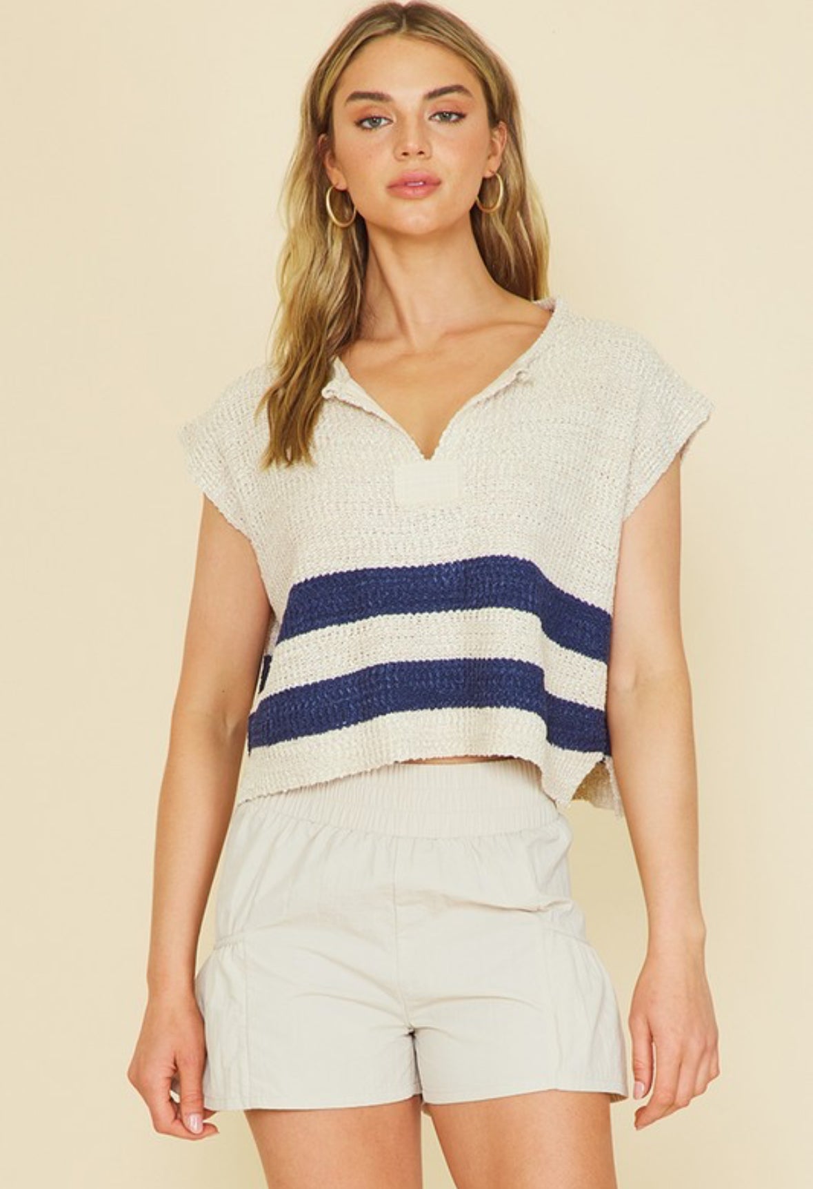 Forever Striped Sleeveless Sweater