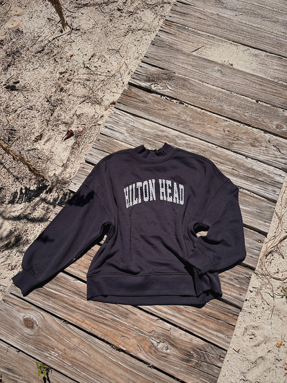 Hilton Head Polka Dot Mock Neck Navy