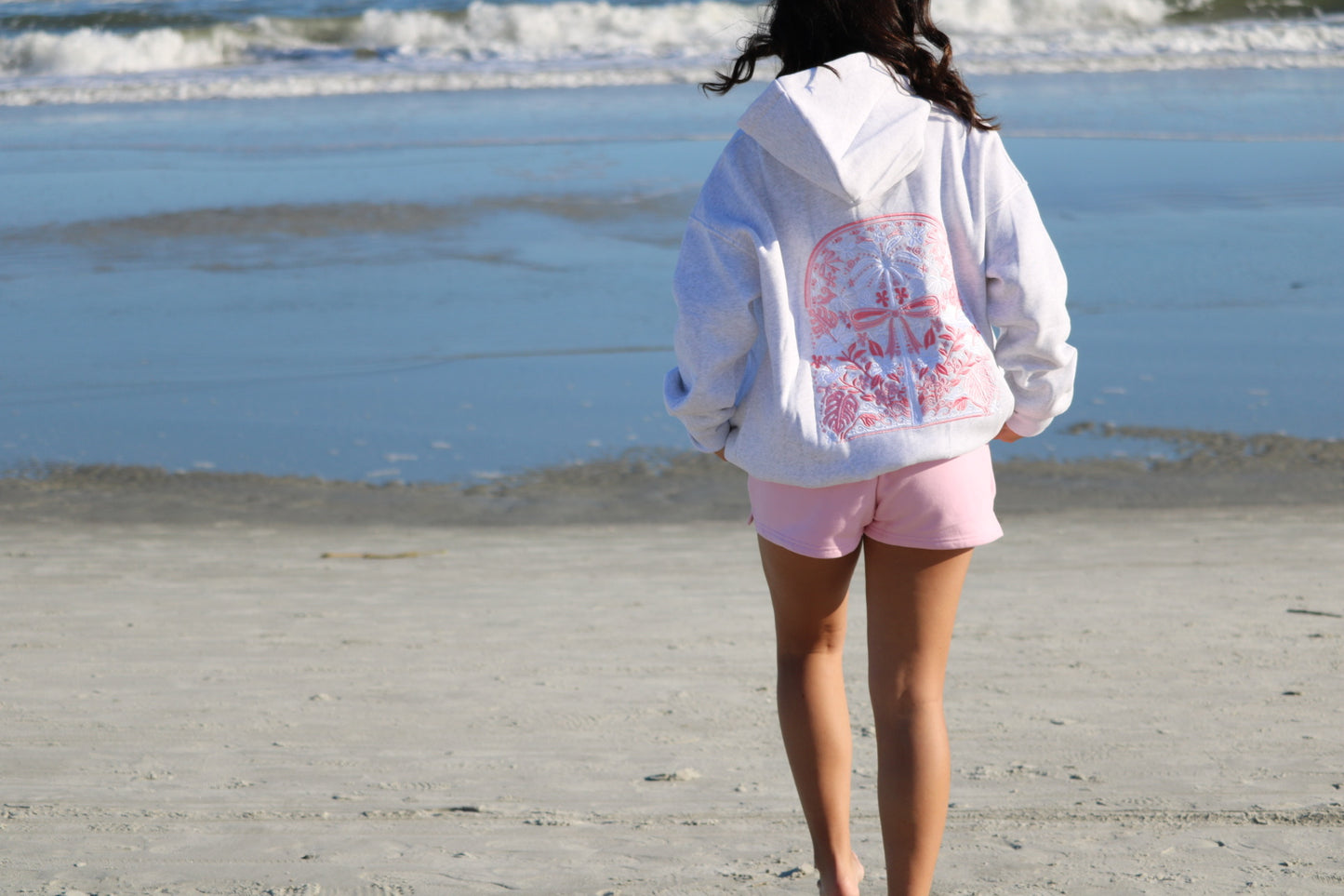 Tropical Palms Hoodie with Bow