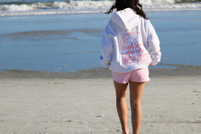 Tropical Palms Hoodie with Bow