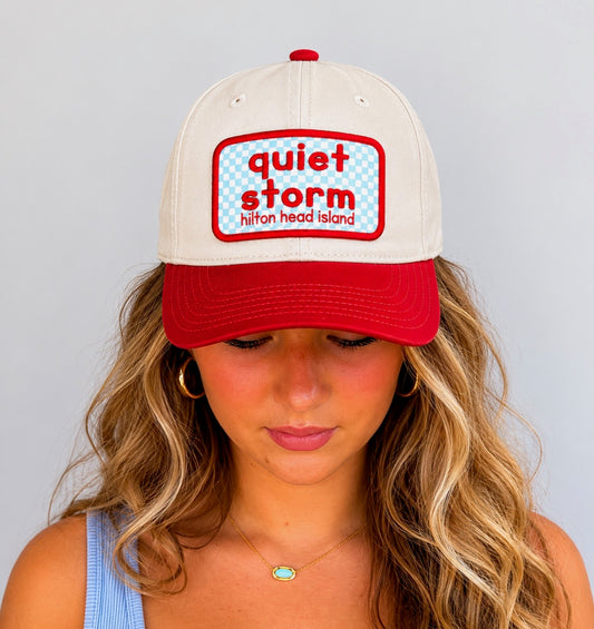 Red Checkered Quiet Storm Hilton Head Hat