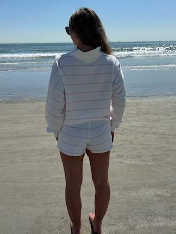 Hilton Head Stripe 1/4 Zip Sweatshirt