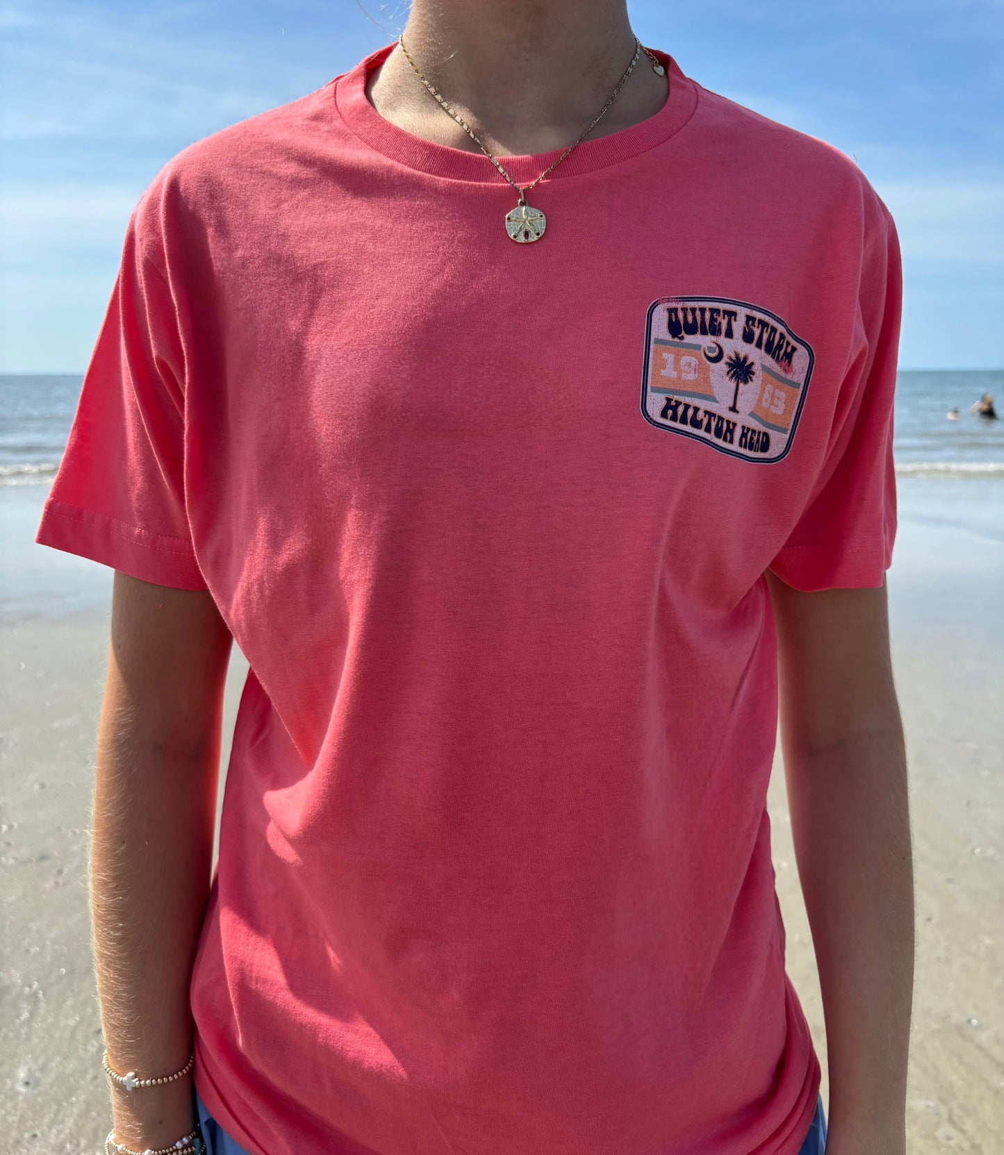 Quiet Storm Hilton Head Since 1983 Tee Shirt Coral